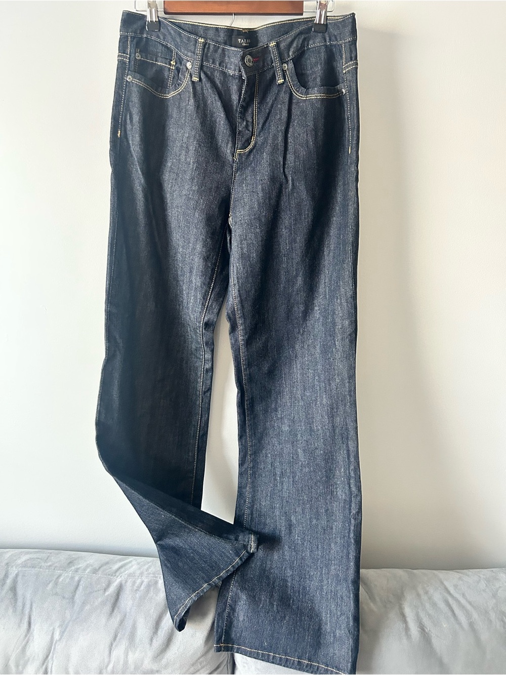 Talbots dark wash mid rise flare jeans 10